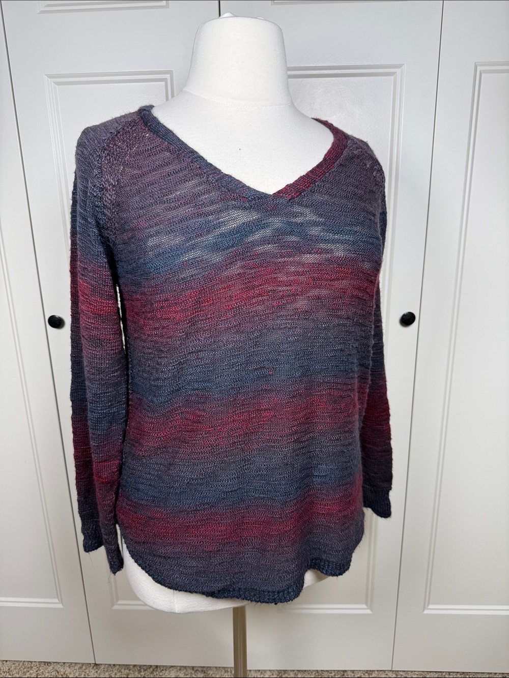 Tribal Multicolor V-Neck Lightweight Pullover Sweater XL